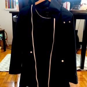 JCrew Women’s New Navy Blue Rubber Raincoat XXS